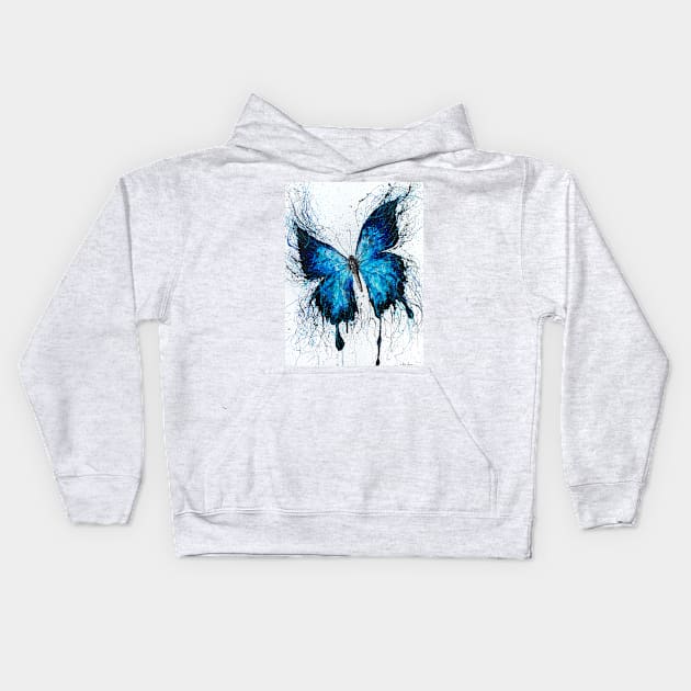 Night Sky Butterfly Kids Hoodie by AshvinHarrison